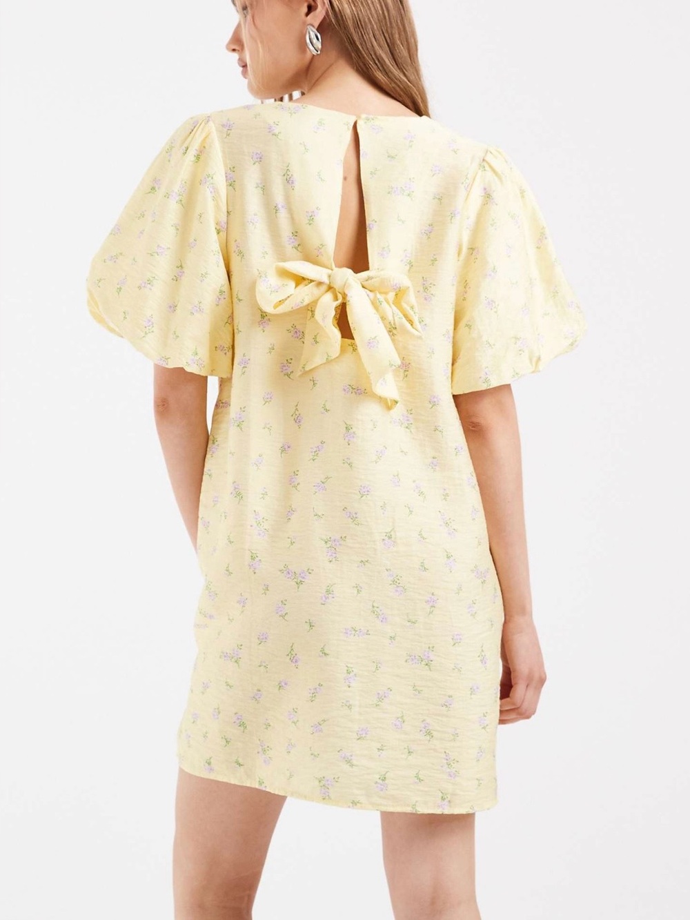 Pieces Yellow Floral Dress